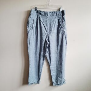 Anthropologie Ett Twa Straight Leg Linen Cotton Pants
